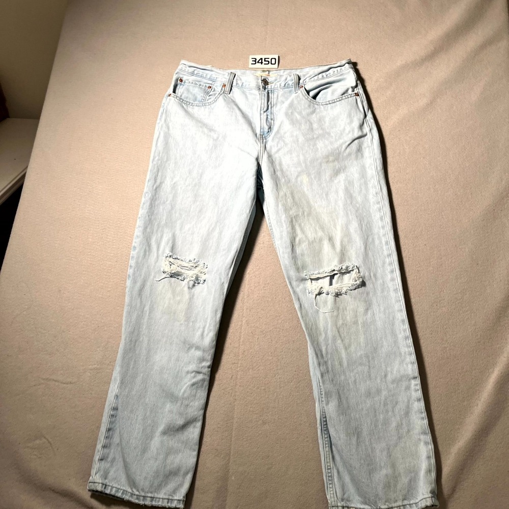 Levi's Low‎ Pro Straight Jeans Mens 33 Blue Light Wash Distressed Streetwear